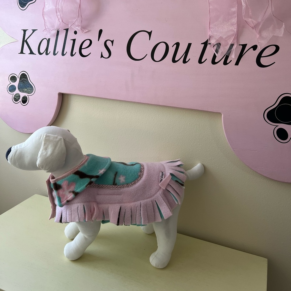 Handmade Designer Fleece Jacket with Collar.